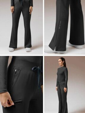 Hypothesis Meta Women’s 7-Pocket Flare Leg High Waisted Scrub Pant SMALL PETITE